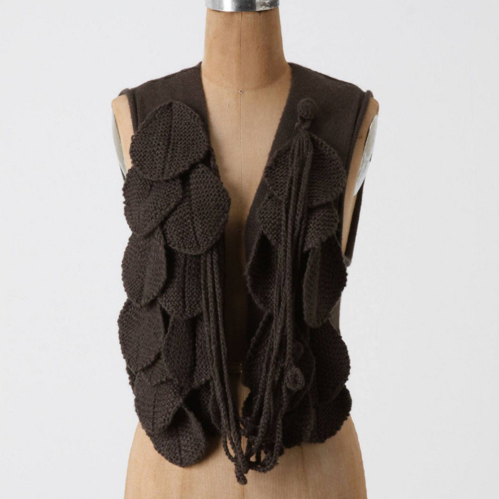 Anthropologie Sleeping on Snow Cropped Cardigan Lingering Connections Vest M/L